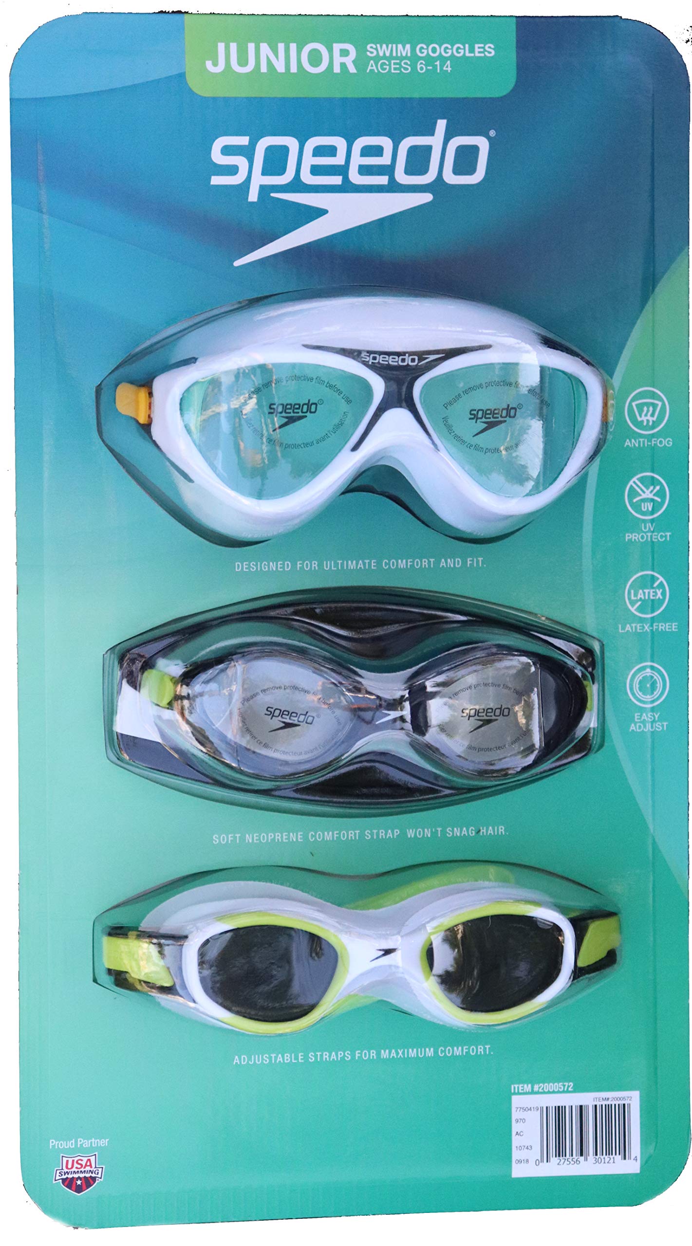 Speedo junior swim goggles 3 pack Clearance