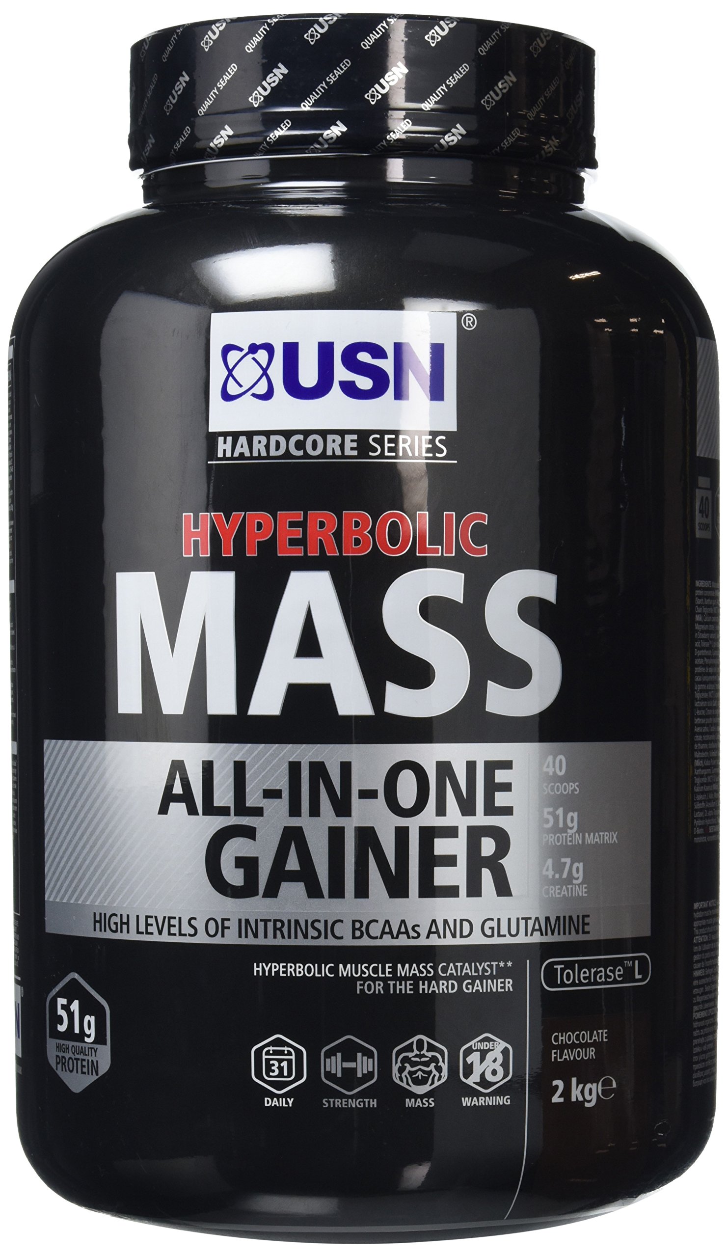 USN Hyperbolic Mass All-In-One Gainer Shake Powder, Chocolate, 2 kg