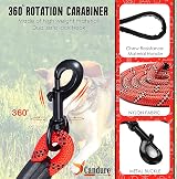 Candure Dog Lead with Soft Padded Handle 5 Ft Reflective Red view 2