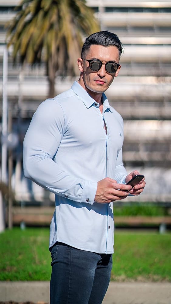 athletic slim fit dress shirt
