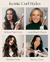 Lily England 25mm Hair Curling Wand Ceramic Curling Tongs Rose Gold 100-200°C view 4