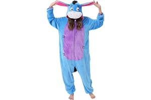 QSTYLE Adult Animal Onesie Halloween Costume,One Piece Cosplay Suit for Women and Men