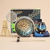 TEANAGOO Matcha Tea Set Japanese Tea Set Matcha Bowl Bamboo Whisk Matcha Scoop Strainer Holder Whisk Matcha Holder Matcha Whi