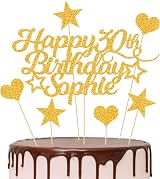 EDS G Personalised Happy Birthday Cake Topper Glitter Card 160x108mm