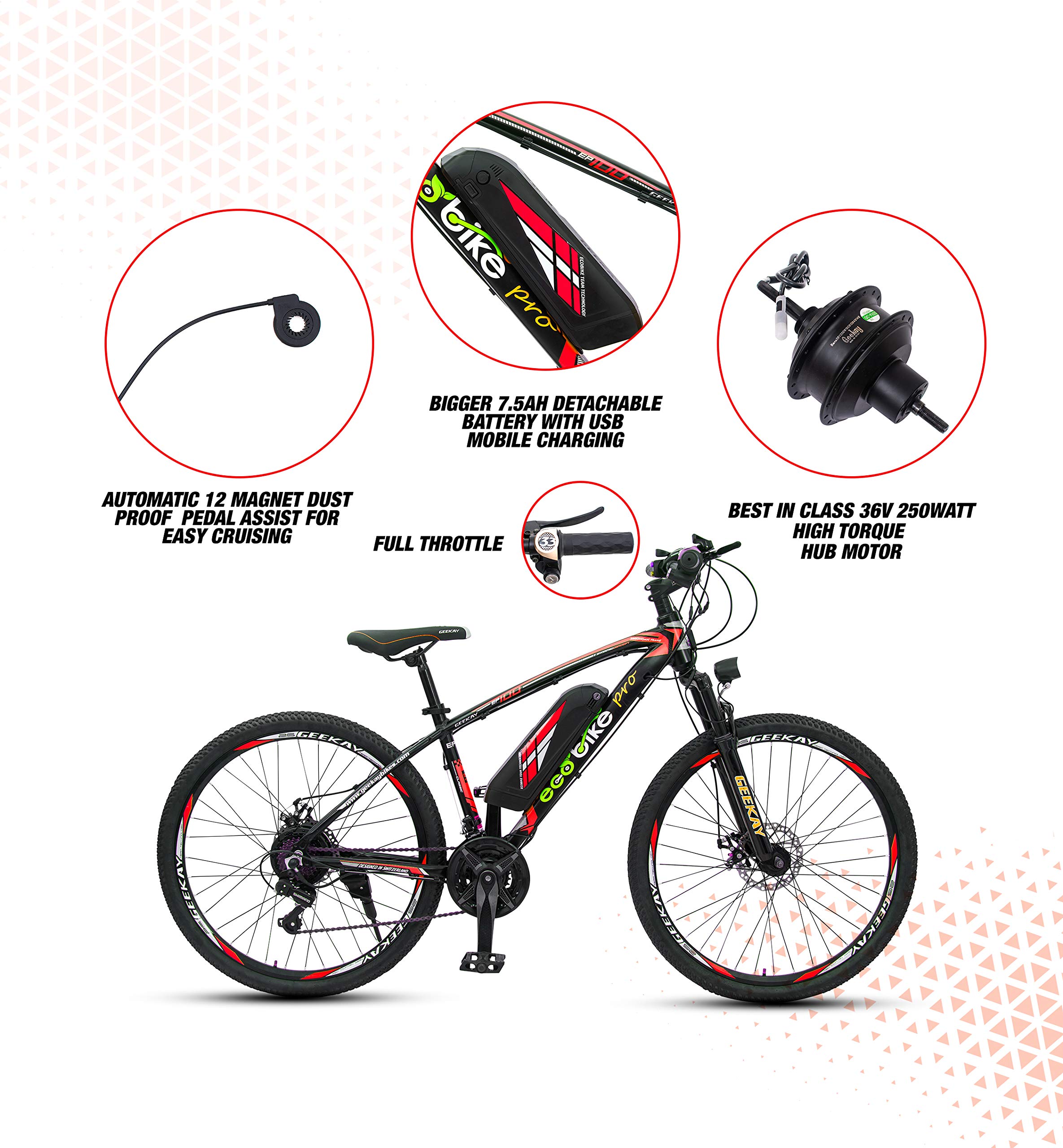 Geekay Electric Bike Gear Cycle Rechargeable 26 And 27