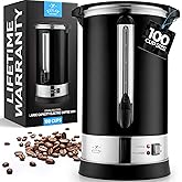 Zulay 100 Cup Commercial Coffee Urn & Hot Beverage Dispenser - Stainless Steel Hot Water Coffee Machine for Catering - Large 