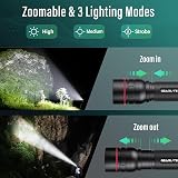 GEARLITE LED Torch Rechargeable 2000LM 2 Pack Adjustable Focus 3 Modes view 3