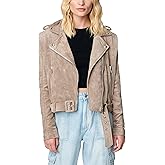 [BLANKNYC] Womens Luxury Clothing Suede Moto Jacket, Comfortable & Stylish Coat