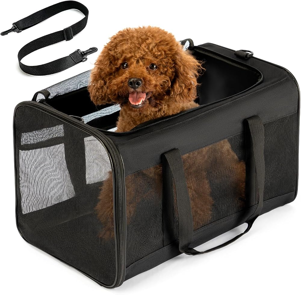 Conlun Soft-Sided Dog Carrier Bag 51x31x31 cm Up to 9 kg Black