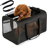 Conlun Soft-Sided Dog Carrier Bag 51x31x31 cm Up to 9 kg Black