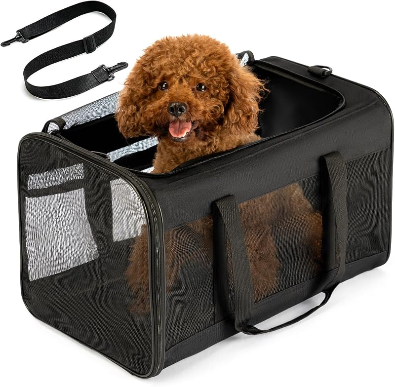 Conlun Soft-Sided Dog Carrier Bag 51x31x31 cm Up to 9 kg Black