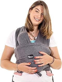 Koala Babycare® Baby Tragetuch-Leichtes Anziehen (Easy-On) - Unisex - Babytrage Neugeborene - Multi-Use - Bis 10kg - Babytragetuch Anthrazitgrau - Koala Cuddle Band - eingetragenes Design KBC®