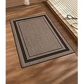 chakme Bathroom Rugs Mat 24x17, Ultra Thin Non Slip Bath Mat Small Quick Dry Absorbent Bath Mat for Bathroom Floor, (Dark Beige, 24"x17")