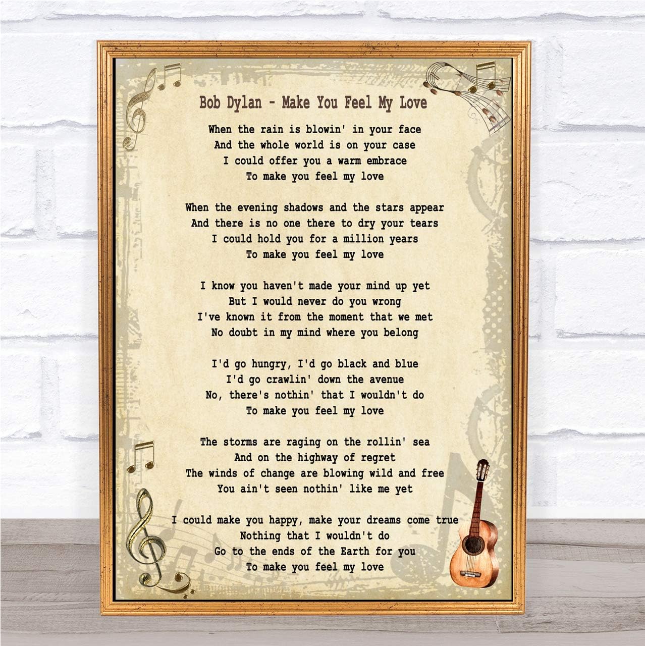 Amazon Com Make You Feel My Love Song Lyric Art Music Quote Gift Poster Print Office Products