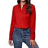 Gleeivy Button Down Shirts for Women Classic Fit Dress Shirt Work Business Casual Long Sleeve Blouse Tops