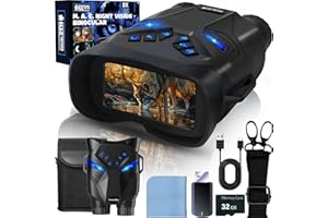 THE MEN'S AUTHORITY M.A.C. Night Vision Goggles 4K Night Vision Binoculars with 8x Digital Zoom, 7 IR Infrared, 4000mAh Rechargeable Batteries, 32 GB SD Card and 3.2” HD Screen for Outdoor Adventures & Security Use