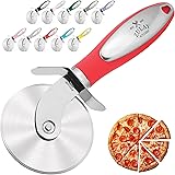 Zulay Kitchen Large Pizza Cutter Wheel - Premium Stainless Steel Pizza Slicer - Easy To Clean & Cut Pizza Wheel - Super Sharp