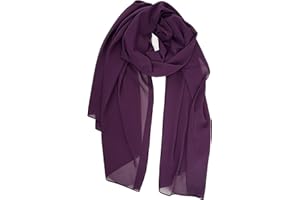 YOUR SMILE for Women Lightweight Breathable Solid Color Soft Chiffon Long Fashion Scarves Sun-proof Shawls Wrap