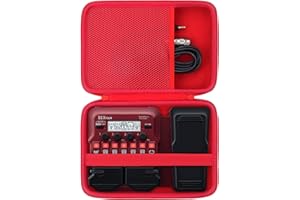 co2CREA Hard Carrying Case replacement for Zoom FOUR Bass Guitar Multi-Effects Processor Pedal (Zoom G1X B1X A1X FOUR Guitar Case, Red Case)