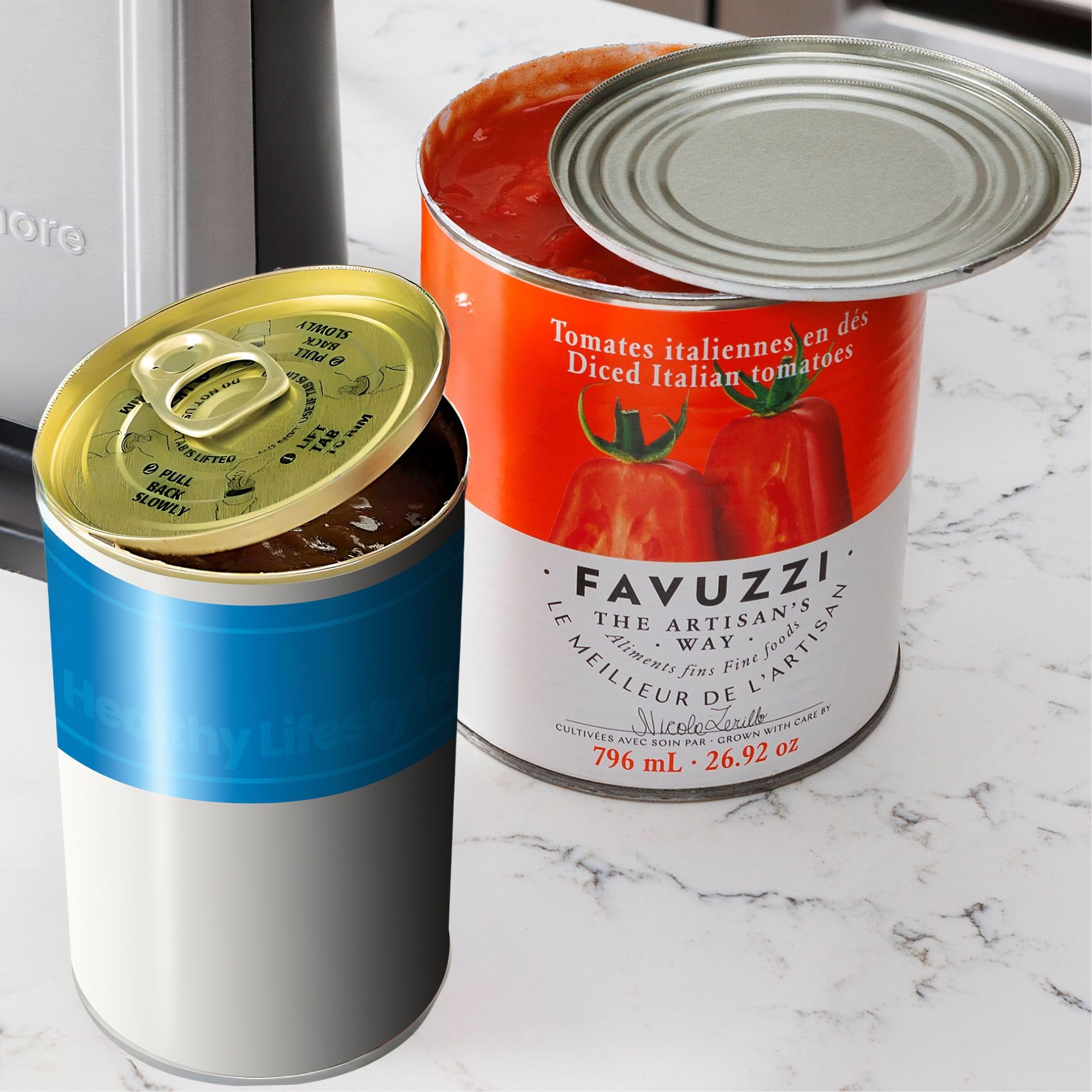 Kenmore Smooth Edge Electric Can Opener - Arthritis-Friendly, One Touch Side Cut Blade, Prevents Sharp Edges, Automatic Countertop appliance Stainless Steel detachable cutting lever