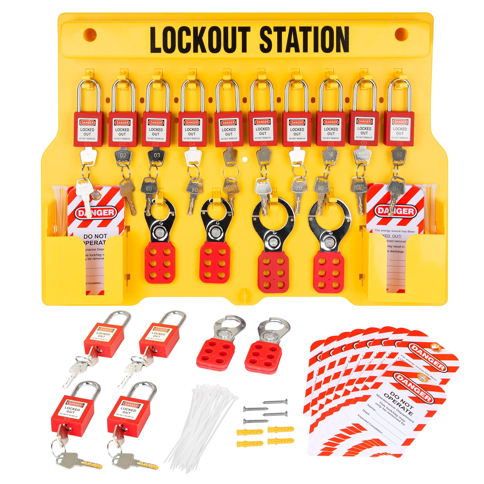 Mua Lockout Tagout Station with Loto Devices Lock Out Tag Out Kit Board ...