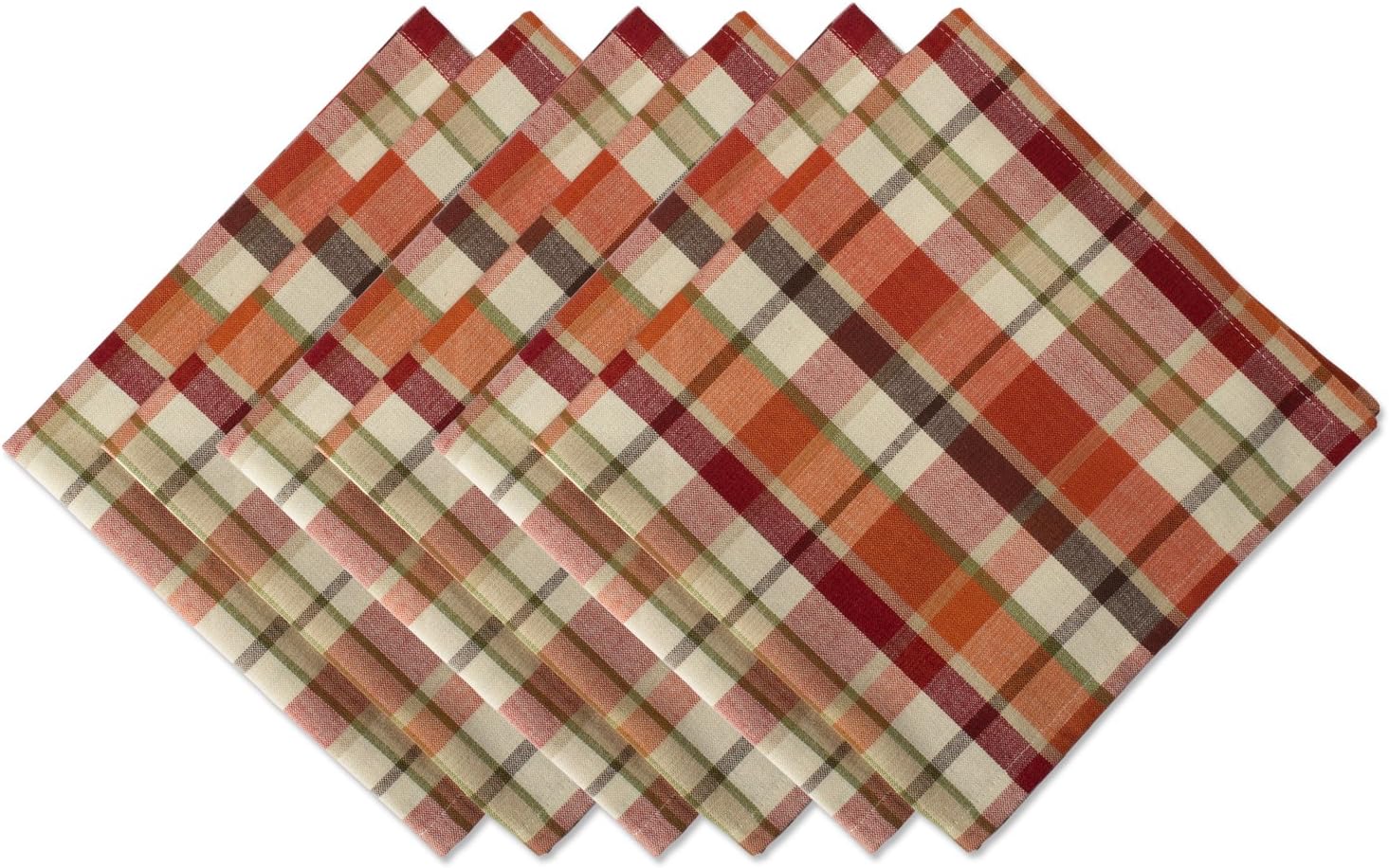DII 100% Cotton, Oversized Basic Fall & Holiday 20x 20" Napkin, Set of 6, Pumpkin Spice: Home & Kitchen