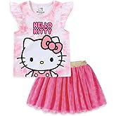 Hello Kitty Sanrio Girls Short Sleeve Shirt and Tulle Tutu Skirt Set for Toddler and Big Kids