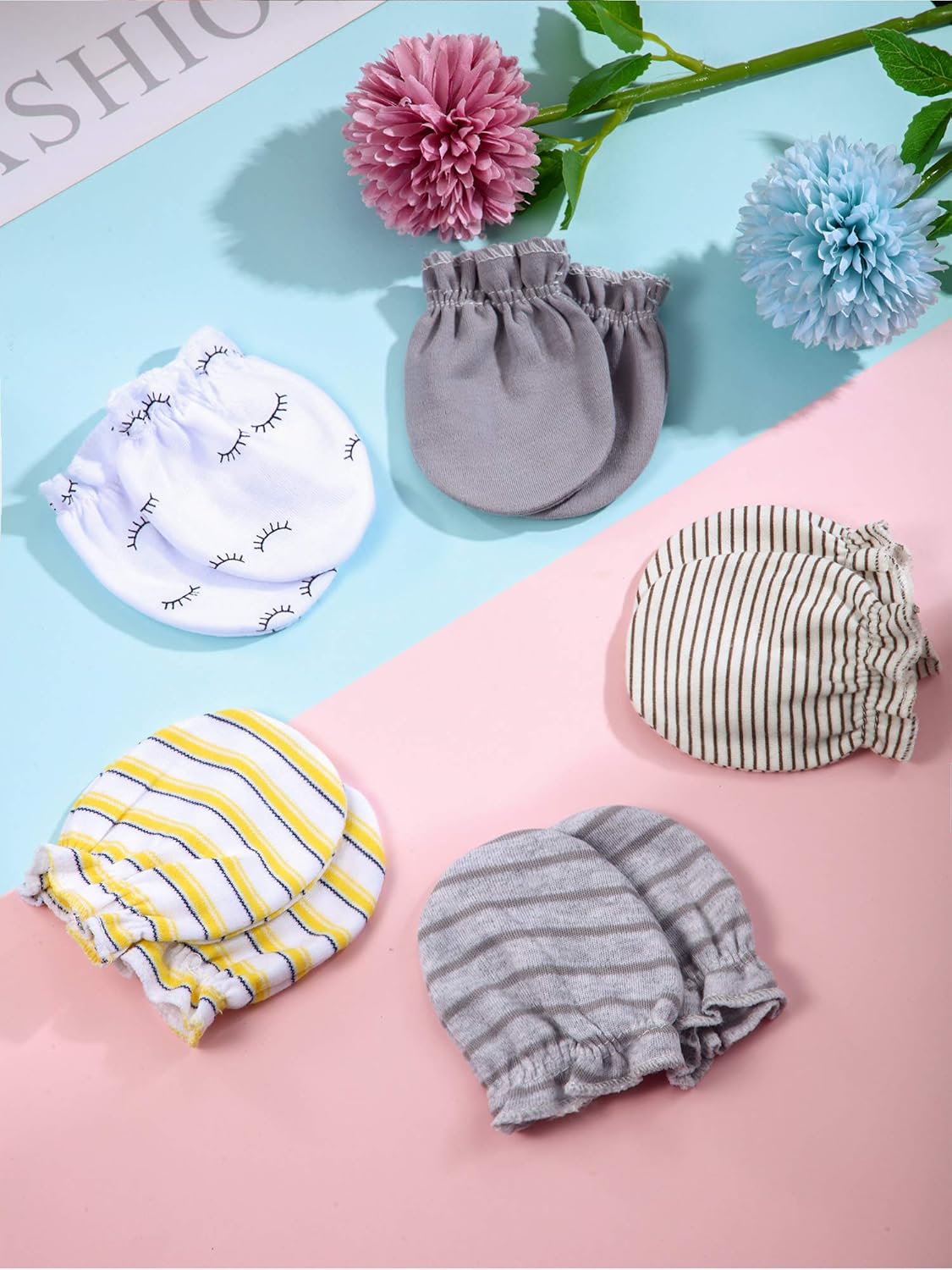 24 Pairs Newborn Baby Mittens Unisex Baby Cute Glove No Scratch Baby Mittens Gloves for 0-6 Months Baby Boys Girls: Clothing