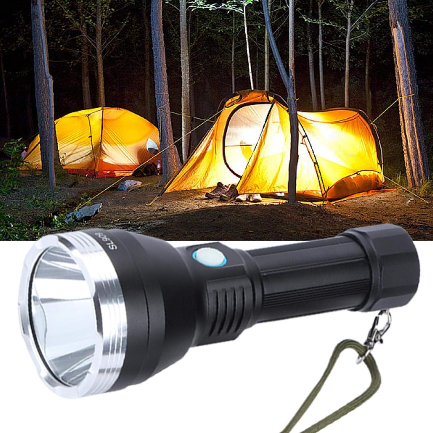 Portable Flashlight, Practical Wear‑Resistant Compact Camping Flashlight, for Hiking Camping