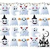 BOMBPARK 18Pcs Halloween Plush Toys,Cute Ghost Plush,Halloween Stuffed Animals,Party Favors Treat Bag Stuffers for Kids (White Ghost)