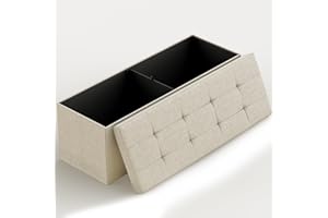 Lifetime Home 43" Folding Storage Ottoman for Living Room, Bedroom, TV Entertainment - Bedroom Bench with Hidden Storage, Foot Rest Stool - 660 Capacity & Holds up to 5.6 Cubic Feet of Storage