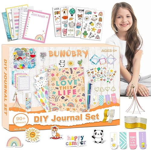 Bunobry Journaling Kit Gifts for 10 11 12 Year Old Girl