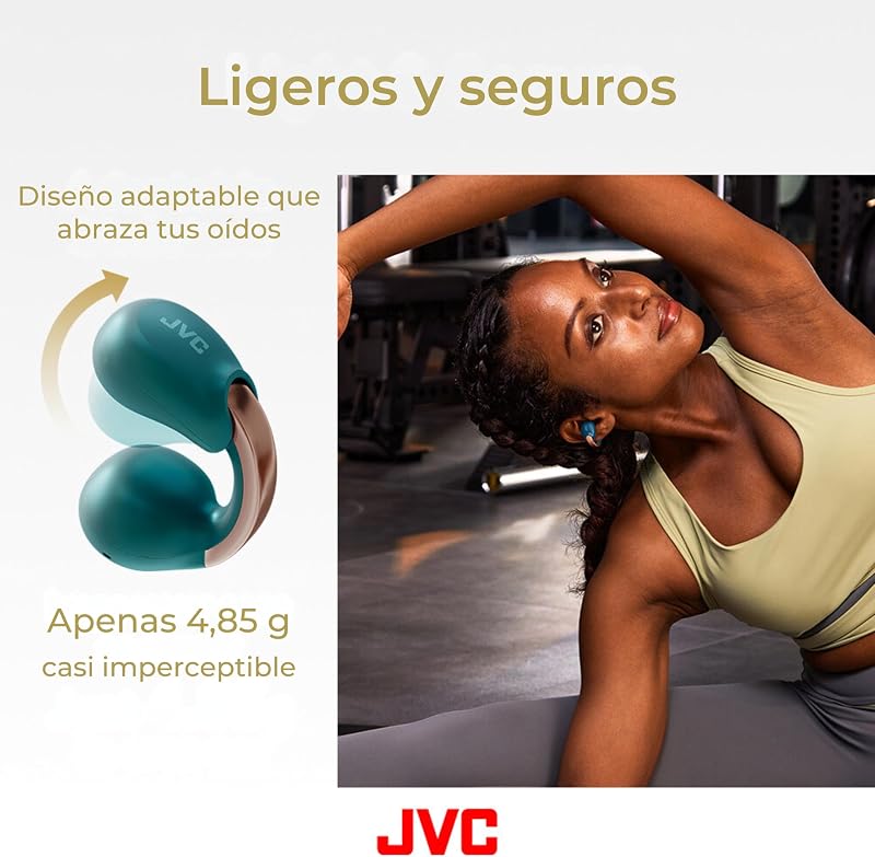 Auscultadores sem fios Bluetooth | Bateria 24h e Carregamento Rápido | Auscultadores de Orelha Aberta | Leve e Resistente à Água | Sapatilhas desportivas IPX4 Touch Control - HA-NP1T Preto