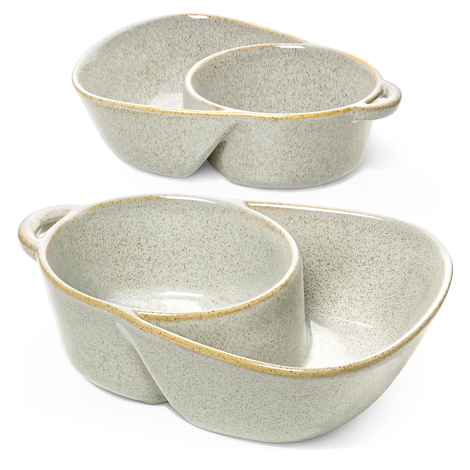 LE TAUCI Chip and Dip Bowls, Anti-Soggy Cereal Bowl, Soup and Side/Cracker Bowls Sets for Breakfast, Soup and Sandwich, Bread