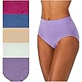 Carole Hochman Women's Underwear Silky Soft Seamless Full Coverage Modern Brief Panties 5 Pack Multipack Regular & Plus Sizes