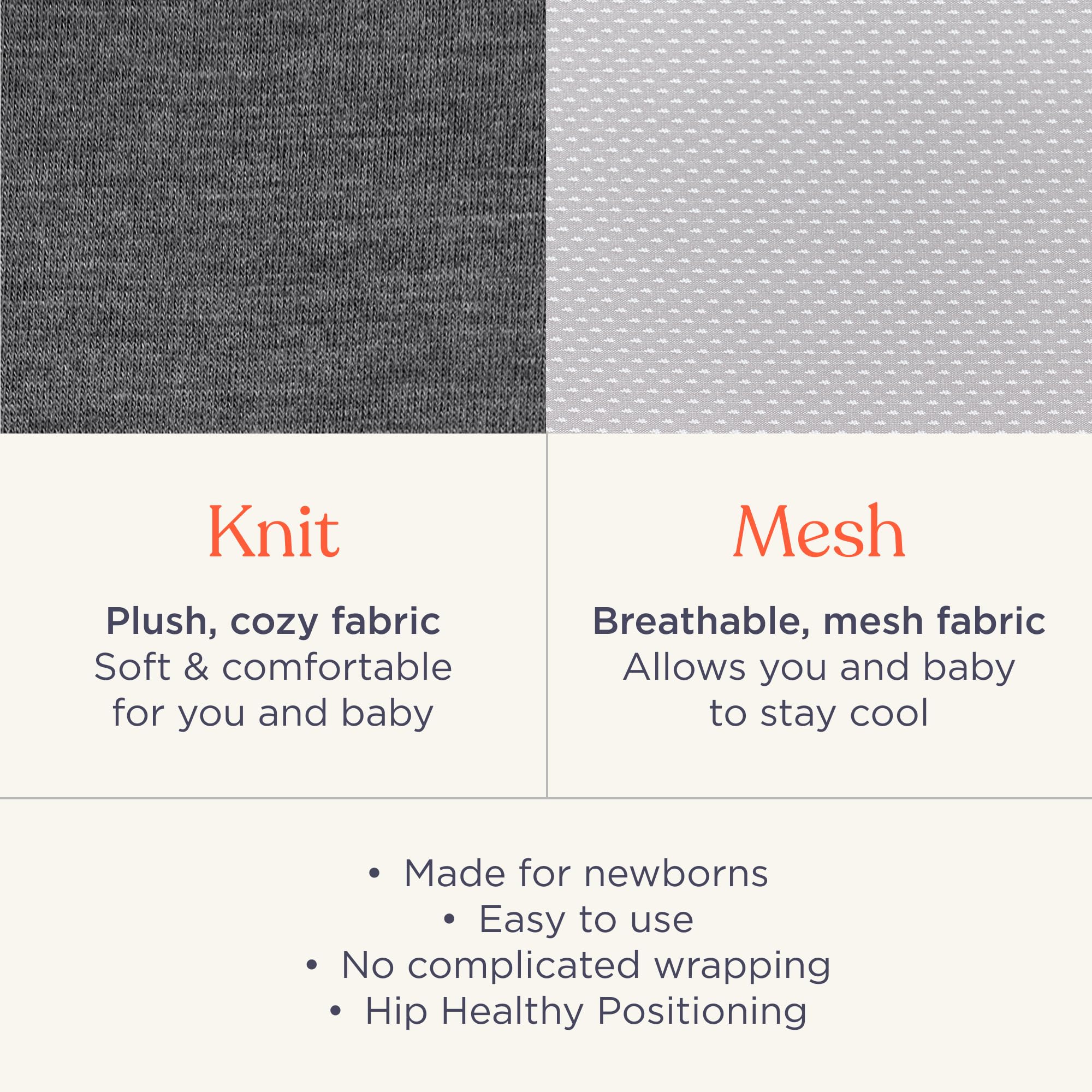 Ergobaby Embrace Baby Carrier Newborn to Toddler - Breathable Baby Carriers for Summer - Cozy Essentials (7-25 Pounds), Ponte Knit, Pure Black