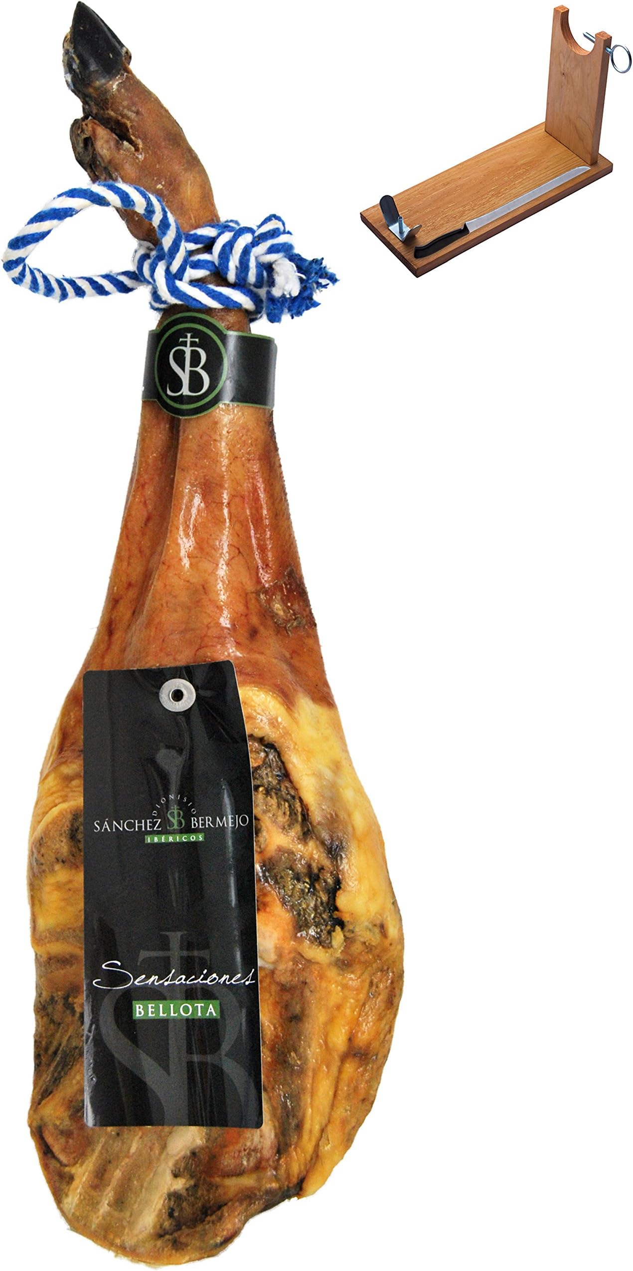 Iberico Ham (Shoulder) Grain-fed Centenario Sánchez Bermejo + Ham Stand 4.5 - 5 Kg - Spanish Jamon Pata Negra