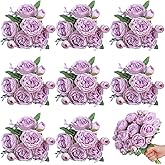Yuxung 8 Bundles Artificial Peonies Flowers Boho Faux Flowers Arrangements Artificial Centerpiece Spring Bouquet Floral Wedding Decoration for Vase(Light Purple)