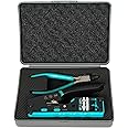 Gaobgie Rj45 pass Through Crimp Tool Kit, Cat6 Cat6A Cat5 Cat5e Ethernet Crimping Tool Kit with a 8P/6P Pass Through Ethernet Crimper, a Wire Cutter (Green)