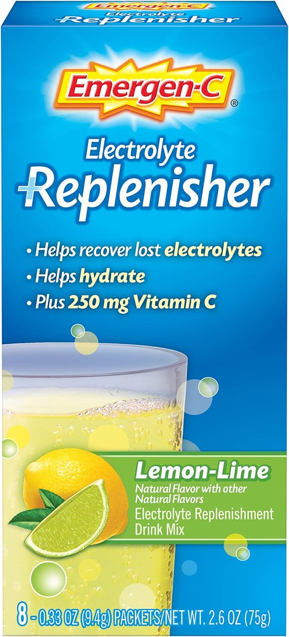 EmergenC Replenisher (8 Count, LemonLime Flavor) Electrolyte Replenishment Drink