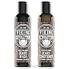 BEST DEAL Beard Wash & Beard Conditioner Set w/Argan & Jojoba Oils - Softens & Strengthens - Natural Peppermint and Eucalyptus Scent - Beard Shampoo w/Beard Oil (5 oz)