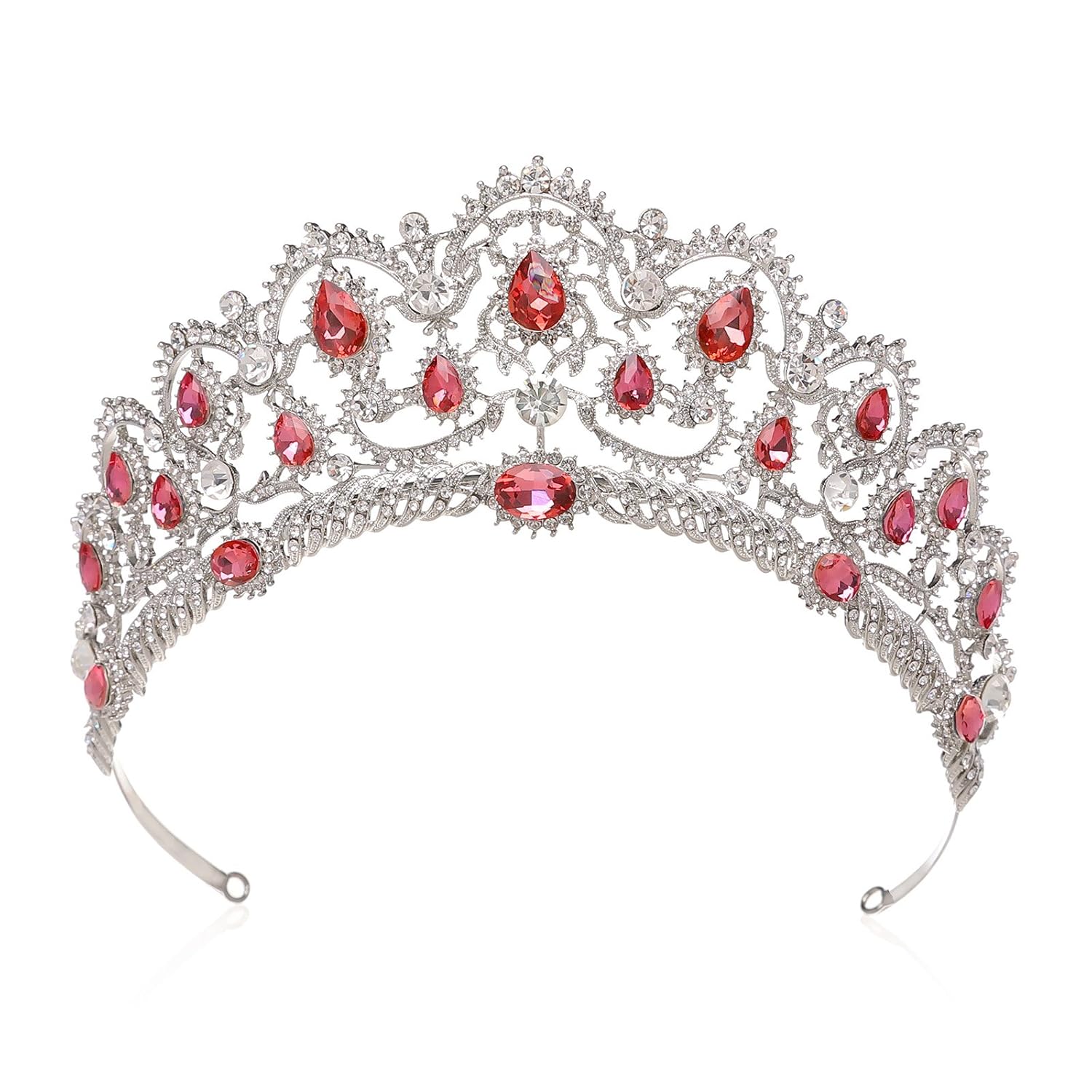 SWEETV Crystal Crown for Women Rhinestone Pageant Tiara