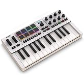 Akai Professional MPK Mini IV 25-Key USB-C MIDI Keyboard Controller, White | Velocity-Sensitive Mini Keys, 8 MPC Pads, 360&deg; Knobs, Chord and Scale Mode, for Beat Makers, Music Production