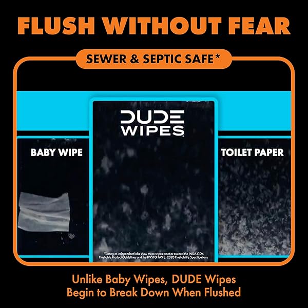 DUDE WIPES DUMPKIN SPICE FLUSHABLE WIPES – PUMPKIN SPICE SCENTED EXTRA-LARGE ADULT WET WIPES – 3 PACK (144 COUNT) – INFUSED WITH CLOVE, NUTMEG, VITAMIN E, AND ALOE – SEPTIC AND SEWER SAFE