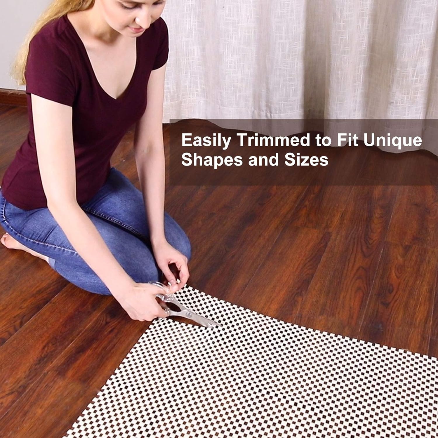 Veken Non-Slip Rug Pad Gripper 8 x 10 Ft Extra Thick Pad for Hard Surface Floors, Keep Your Rugs Safe and in Place: Furniture & Decor