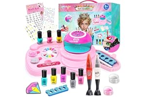 Combaybe Kids Nail Polish Set for Girls - Girl Toys 8-10 - Nail Art Kit for Kids Ages 7-12, Non toxic Nail Polish Kids Nail Kit Girl Stuff for Spa Manicures, Idea Birthday Gift for Girls 8 9 10 12