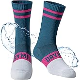 DRYMILE Slim Waterproof Socks, Soft Charcoal Yarn, Optimized Breathability & Odor Control, All-Season Outdoor Activities-Crew
