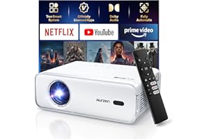 Netflix-Officially Projector, Aurzen Eazze D1 4K Supported Smart Projector with HDR10, DoIby Audio, Auto Focus, WiFi Bluetoot