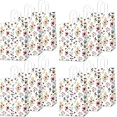 CHUNNIN Wildflower Gift Bags Spring Floral Welcome Flower Party Favors Wildflower Paper Candy Goodie Treat Bags with Handles for Garden Decorations Birthday Tea Bridal Shower Wedding Supplies