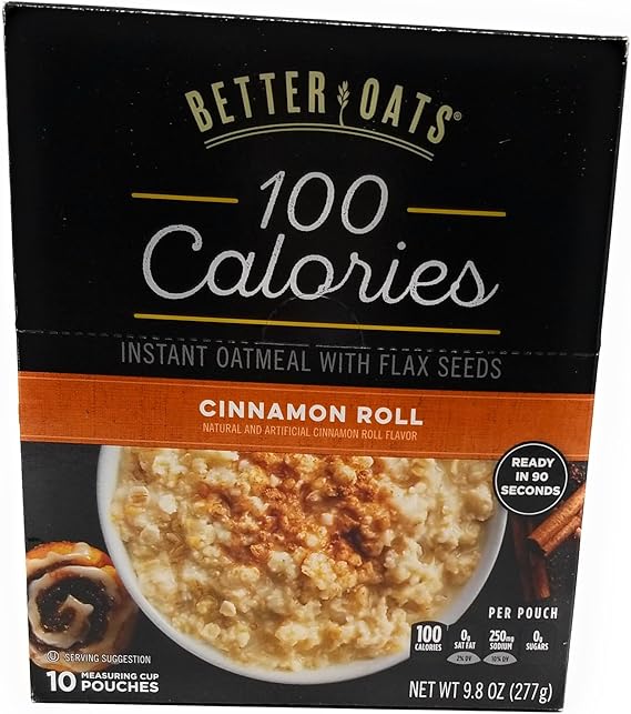 Better Oats, Oat Fit Instant Oatmeal, Cinnamon Roll, 10 Pouches per Box